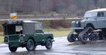 HUX 783 - restored 1952 Land Rover Series I - alongside Cuthbertson Tracked Land Rover