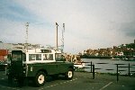 Jeffrey Johnson - touring the UK in his refurbished series IIA 109 landRover - prior to export to the United States